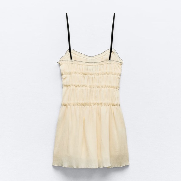 Zara Little Bow Textured Black Slip Dress Corset Camisole Burlesque Paris NWT S - Picture 16 of 16